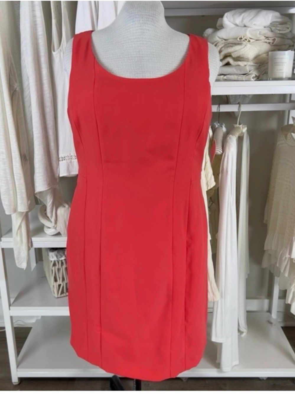 Halogen Tangerine Sleeveless Sheath Dress